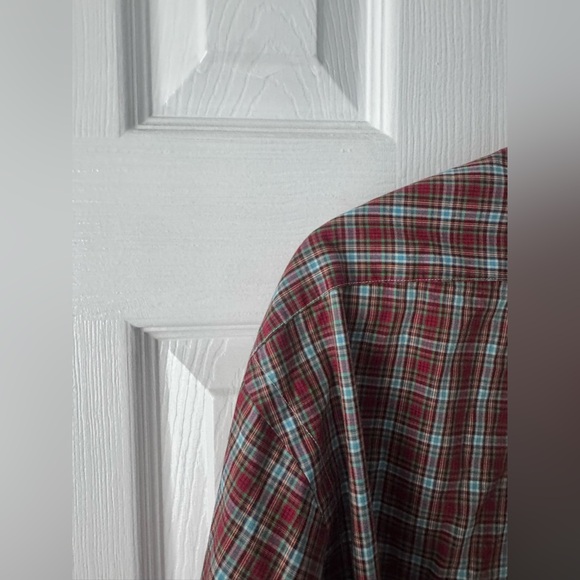 Vintage Polo XL Light Blue, Green & Red Plaid Button Down – Custom Fit - Picture 8 of 9